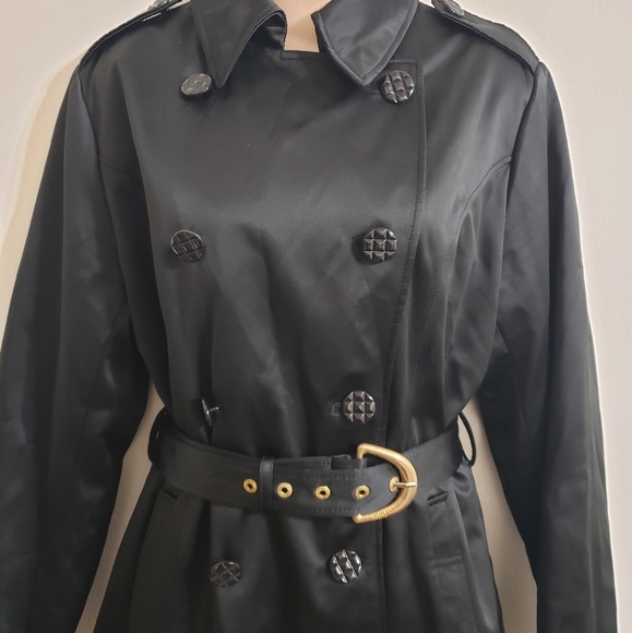 Betsey Johnson Black Trench Coat - Picture 3 of 7